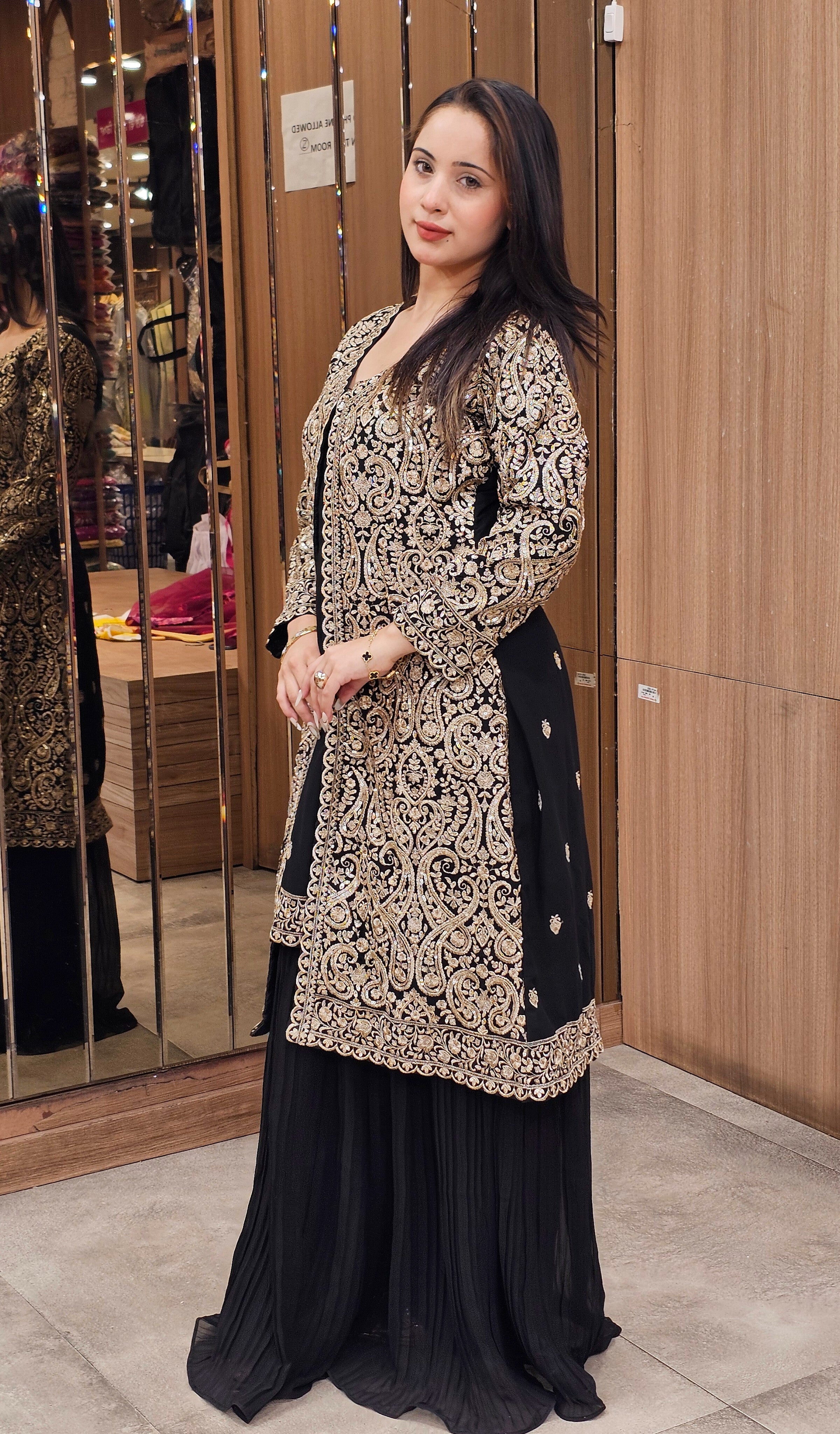 Chic Black Indo-Western Ensemble