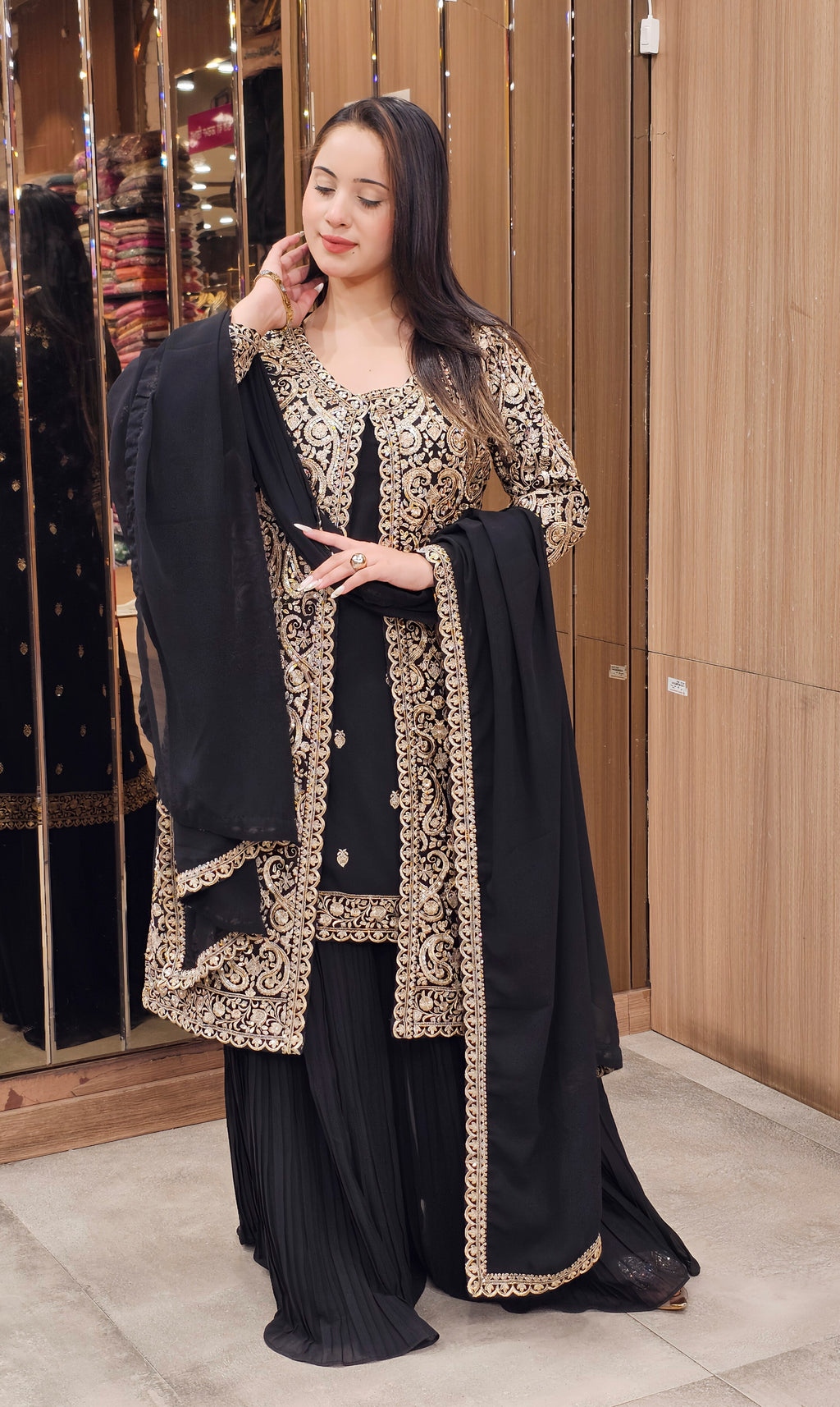 Chic Black Indo-Western Ensemble