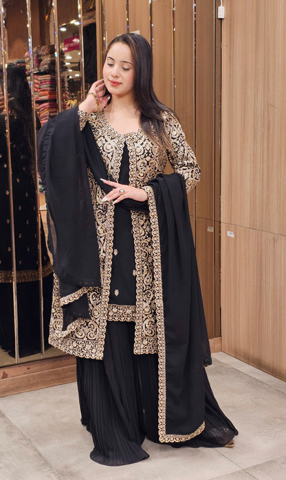 Chic Black Indo-Western Ensemble