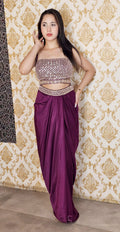 Elegant Wine Drape Saree