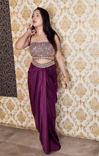 Elegant Wine Drape Saree