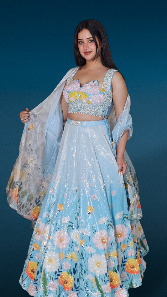 Light Blue lehenga