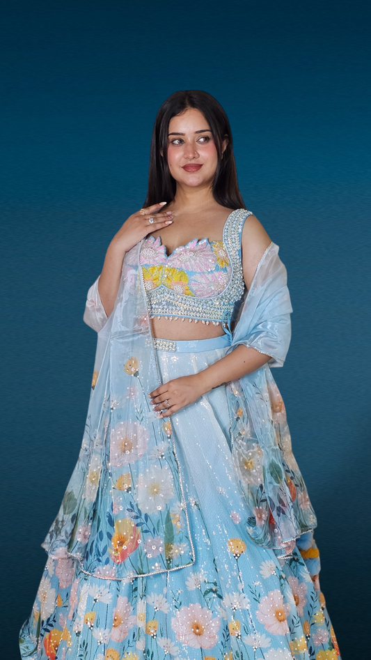 Light Blue lehenga