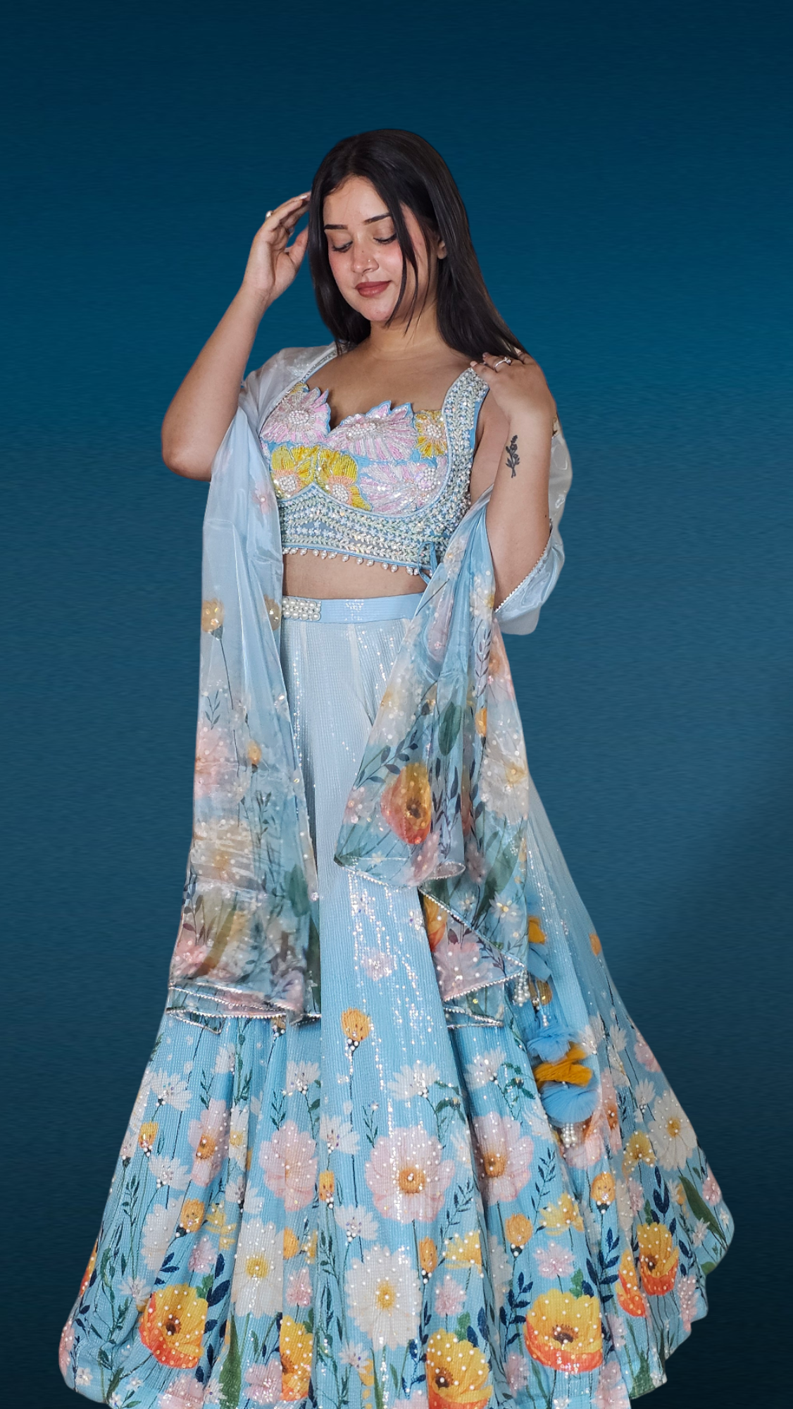 Light Blue lehenga