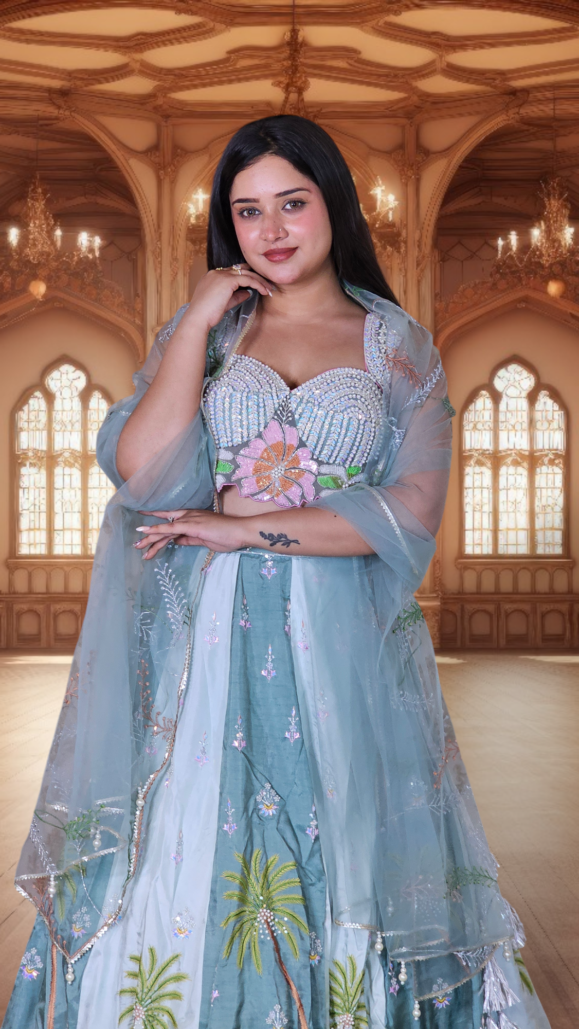 Eyes Blue Lehenga Choli