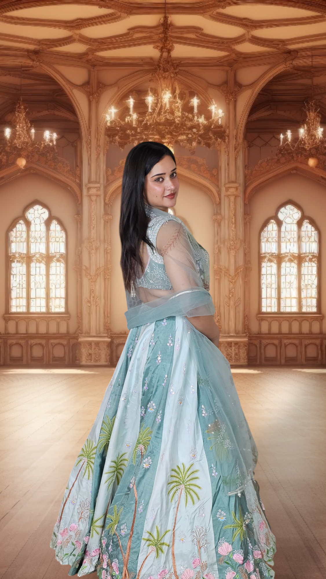 Eyes Blue Lehenga Choli