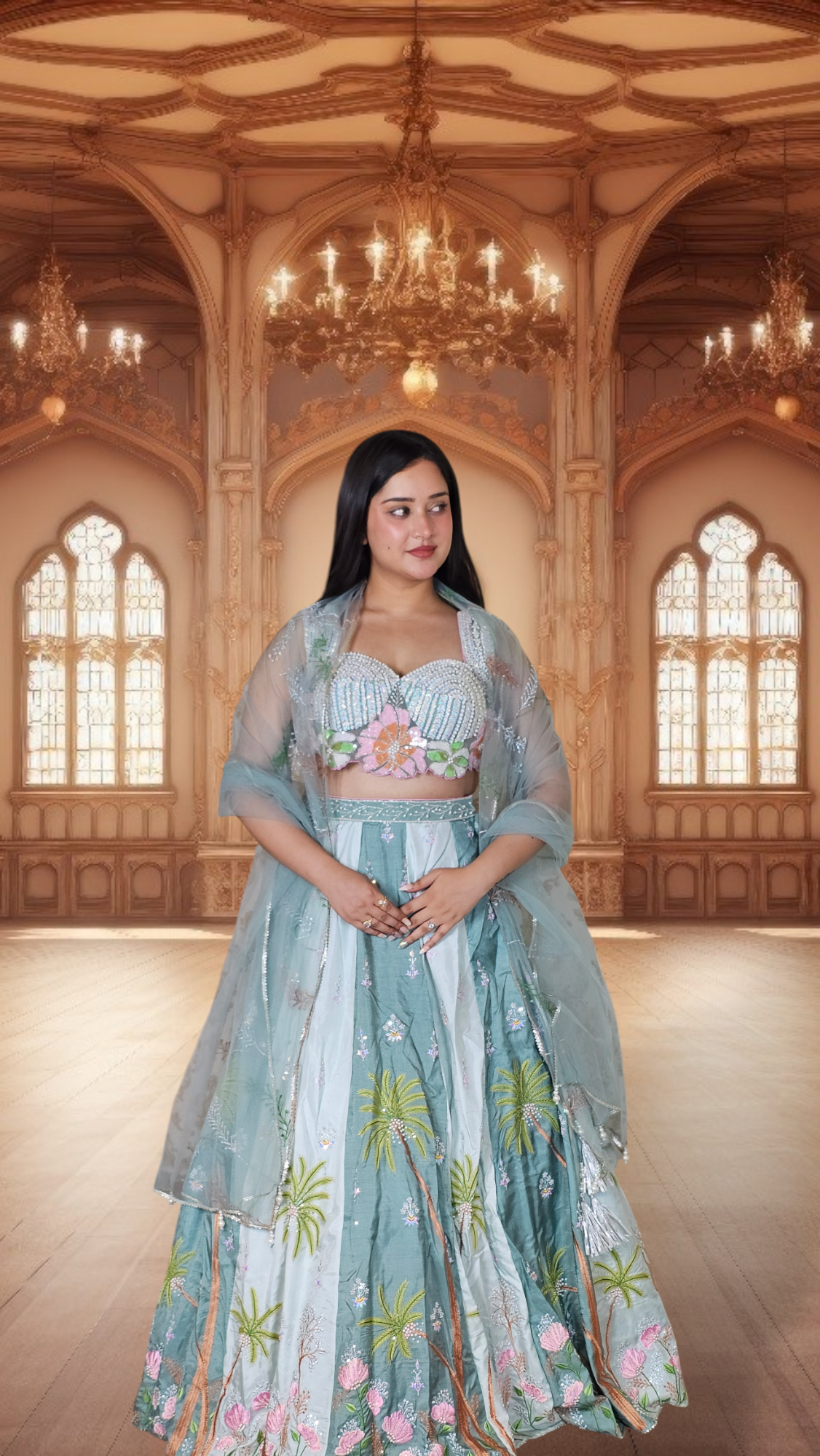 Eyes Blue Lehenga Choli