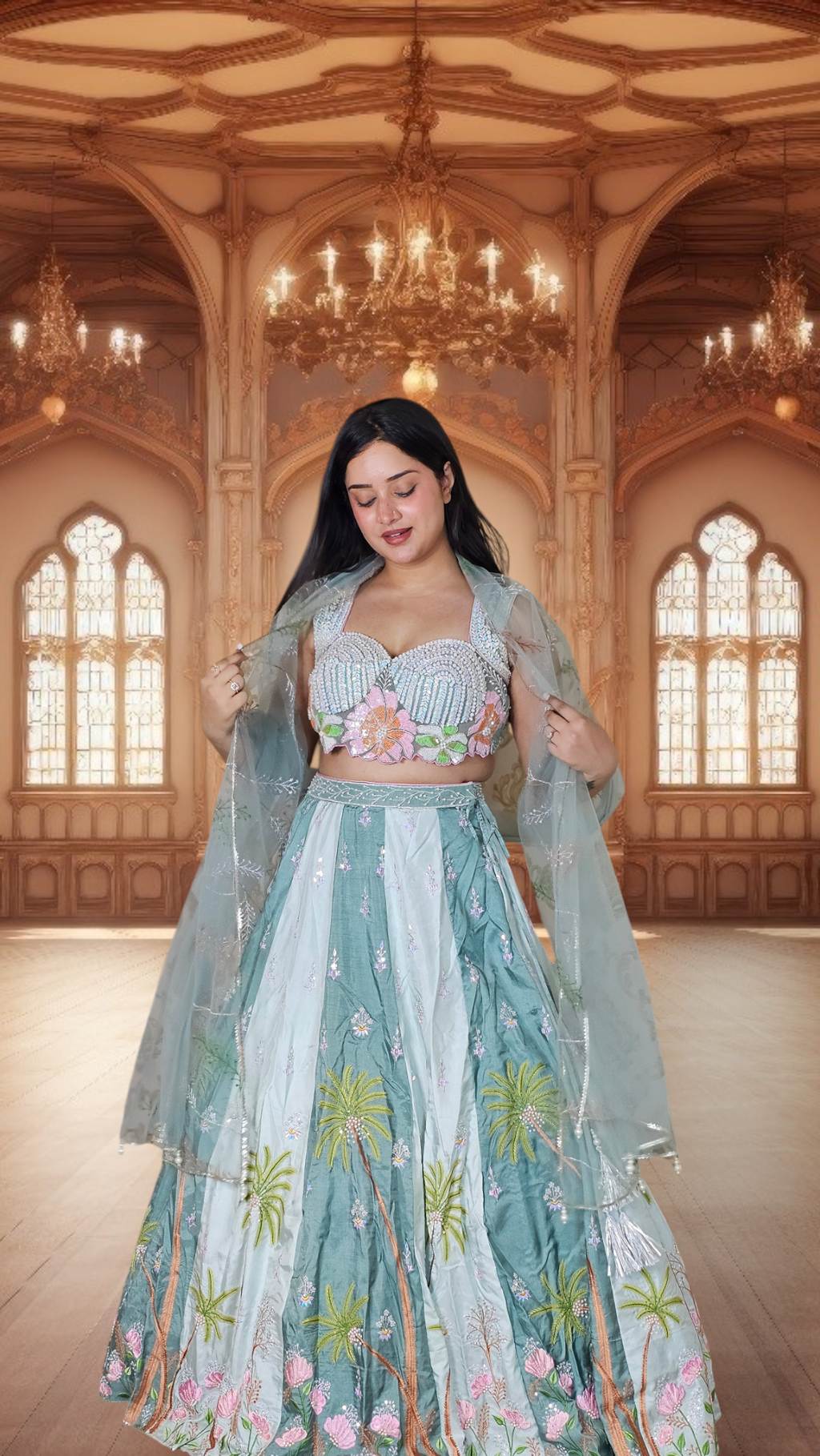 Eyes Blue Lehenga Choli