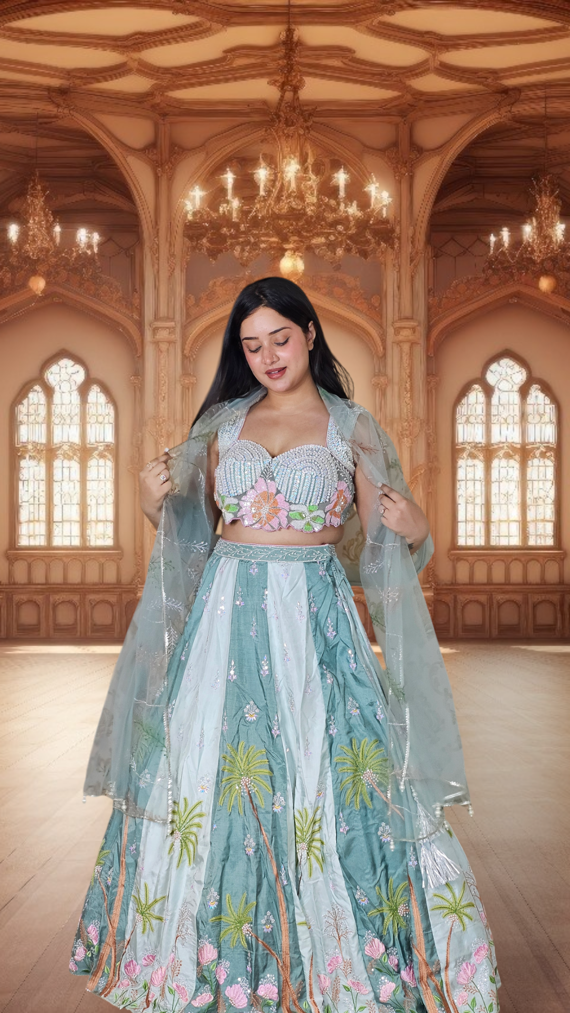 Eyes Blue Lehenga Choli