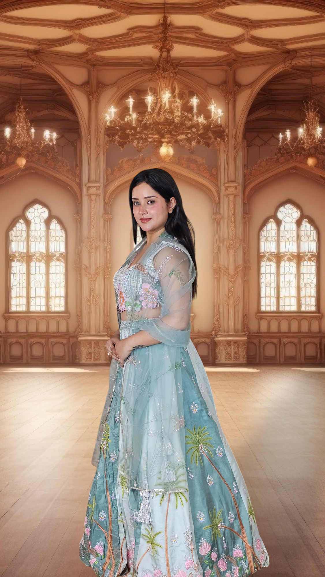 Eyes Blue Lehenga Choli