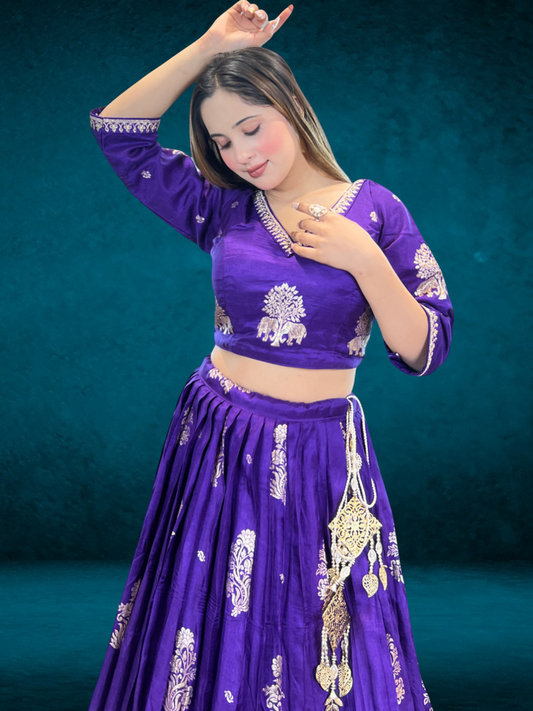 Purple Lehanga choli
