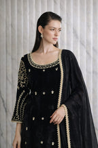Royal Noir Velvet Black Suit – By Saluja Store