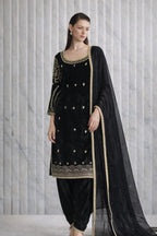 Royal Noir Velvet Black Suit – By Saluja Store