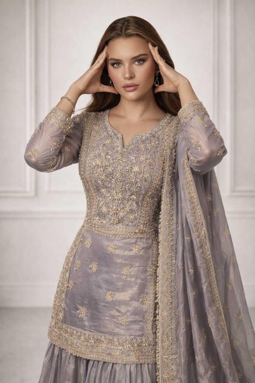 Elegant Heritage Sharara Suit – By Saluja Store
