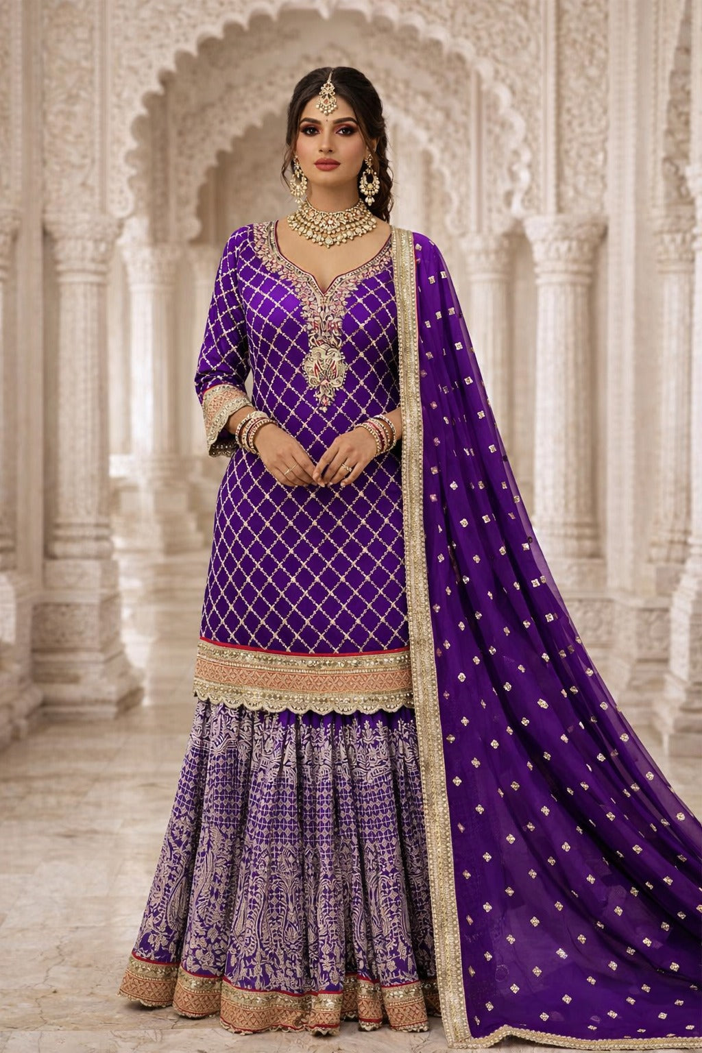 Royal Purple Sharara Suit – Saluja Store