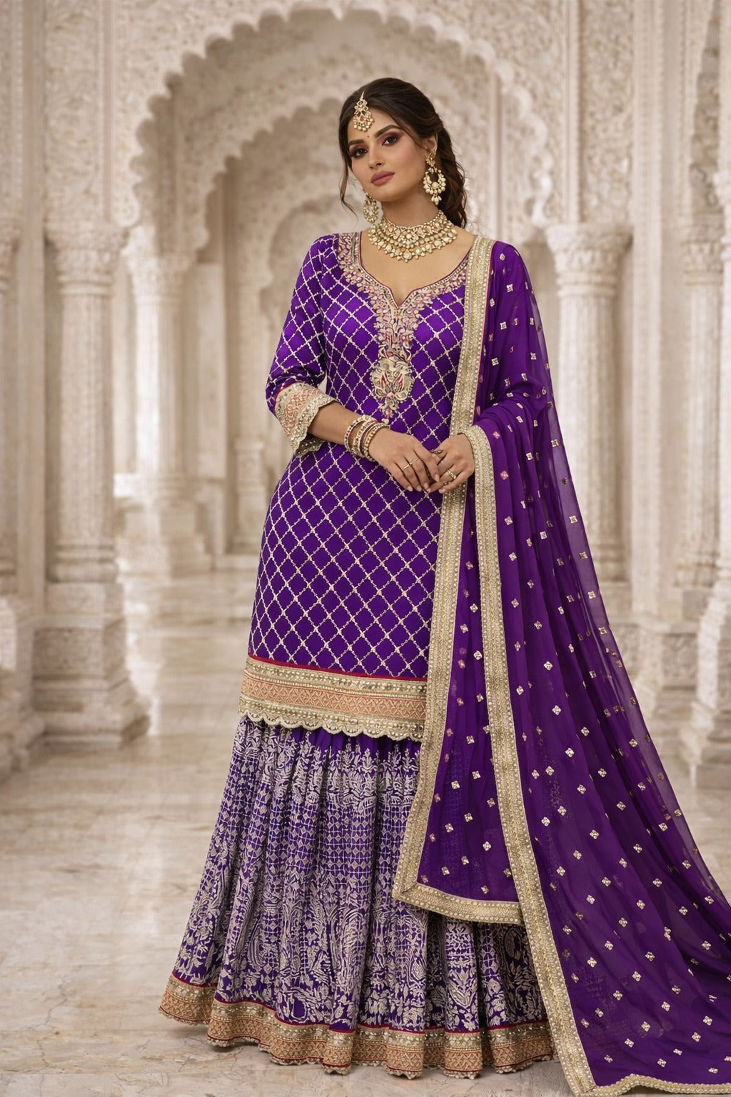Royal Purple Sharara Suit – Saluja Store