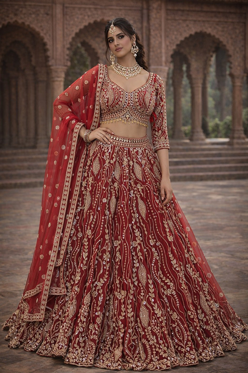 Royal Maroon Heritage Party Wear Lehenga Choli – Saluja Store