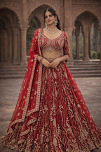 Royal Maroon Heritage Party Wear Lehenga Choli – Saluja Store