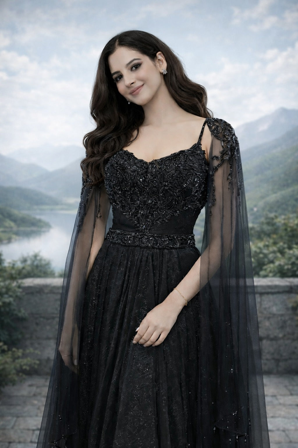 Black Indo-Western One Piece Gown