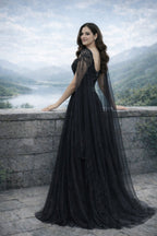 Black Indo-Western One Piece Gown