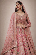 Blush Pink Silk Lehenga Choli with Mirror Work – Saluja Store