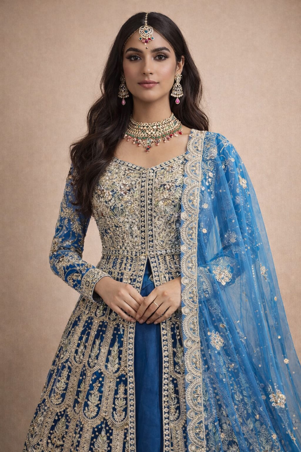 Signature Fusion Indo-Western Outfit – Saluja Store