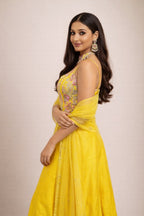 Yellow Indo-Western Outfit – Saluja Store