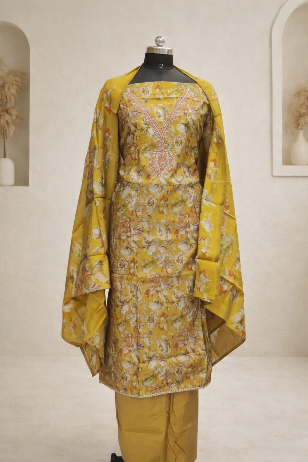 Printed Yellow Suit – Saluja Store