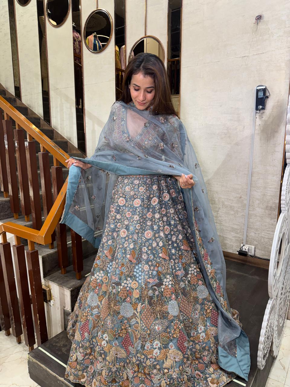 Celestial Bloom Designer Lehenga – Saluja Store