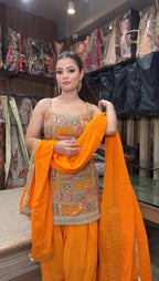 Sunset Royale Mirror Work Patiala Suit – Saluja Store