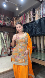 Sunset Royale Mirror Work Patiala Suit – Saluja Store
