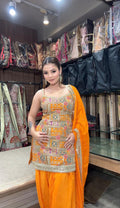Sunset Royale Mirror Work Patiala Suit – Saluja Store