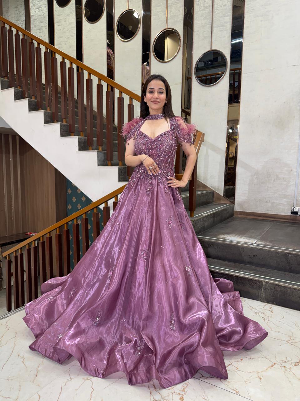 Imperial Orchid Couture Gown – Saluja Store