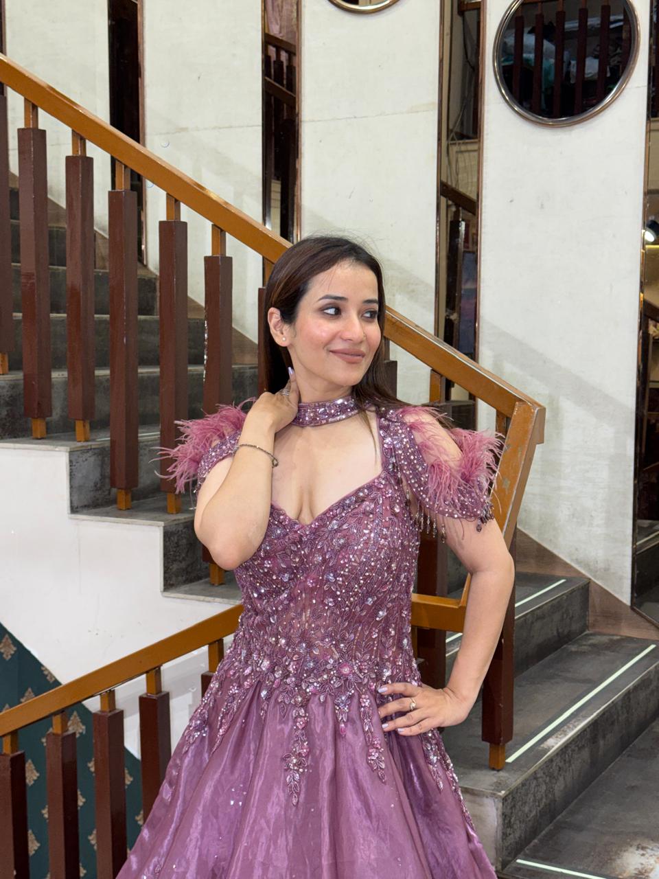 Imperial Orchid Couture Gown – Saluja Store