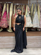 Midnight Noir Designer Drape Saree