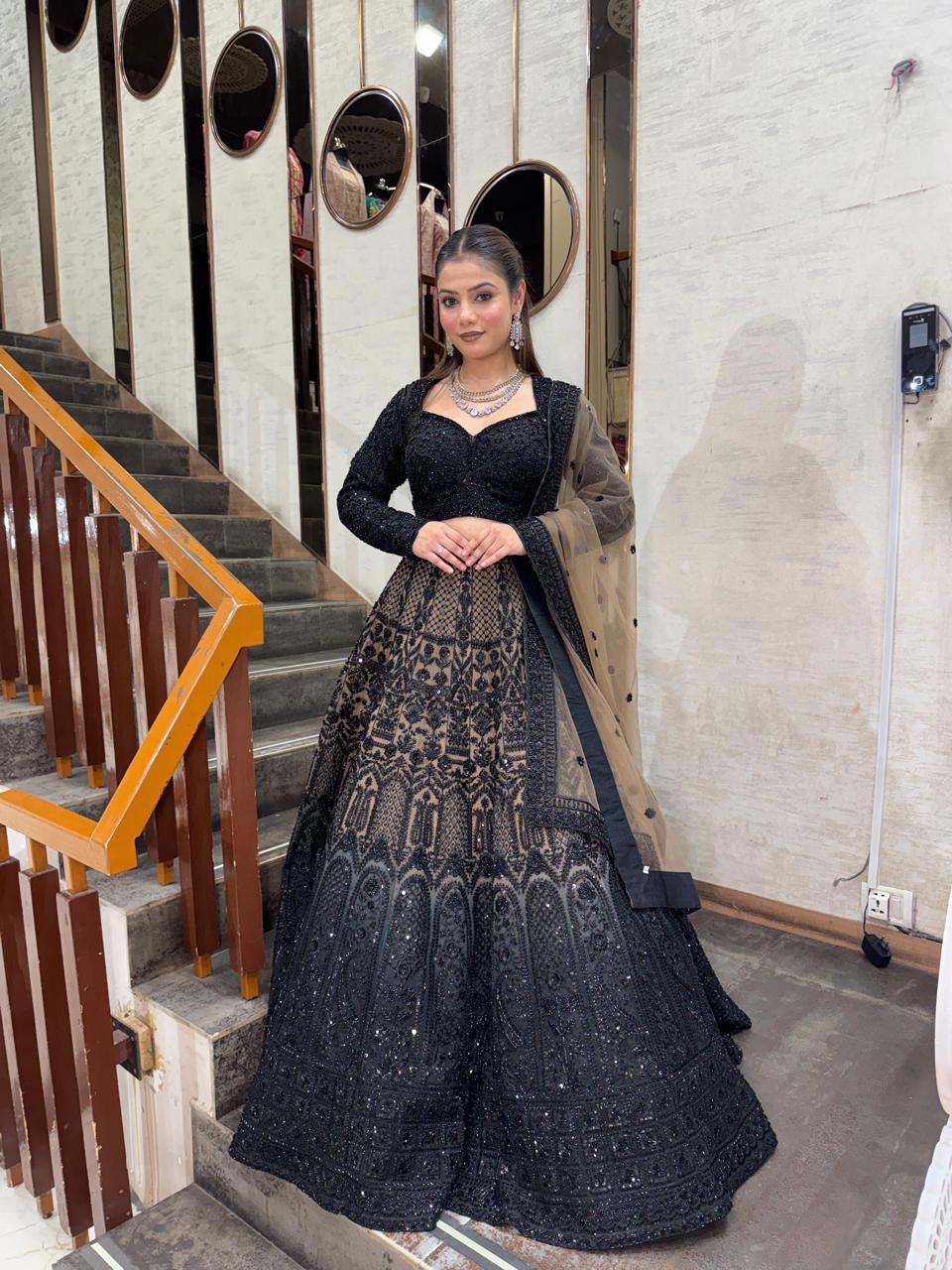 Midnight Majesty Designer Lehenga Choli – Saluja Store