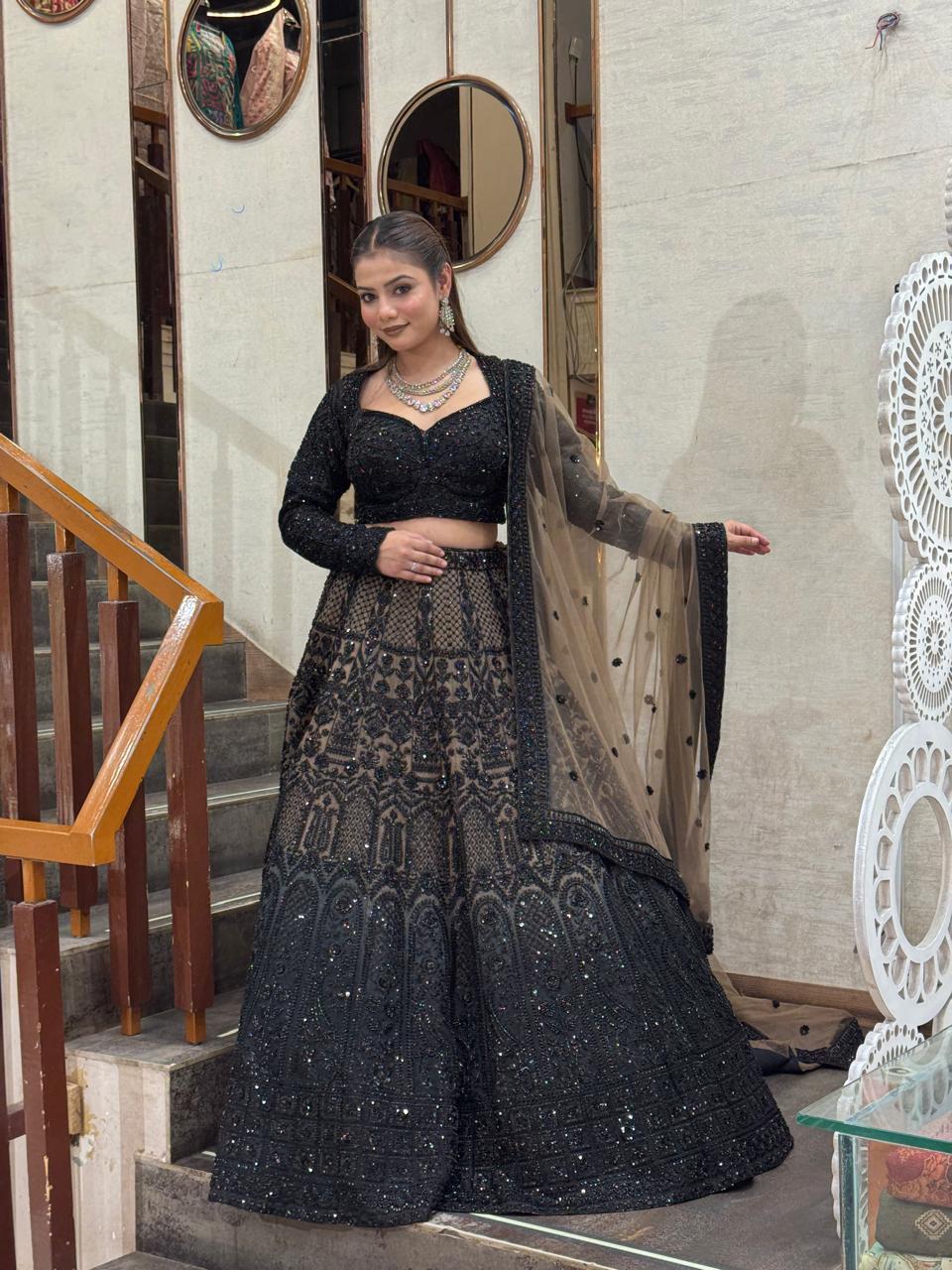 Midnight Majesty Designer Lehenga Choli – Saluja Store