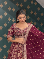 Royal Wine Heritage Bridal Lehenga