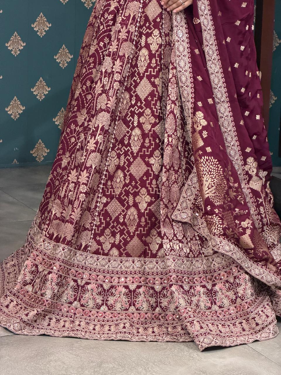 Royal Wine Heritage Bridal Lehenga