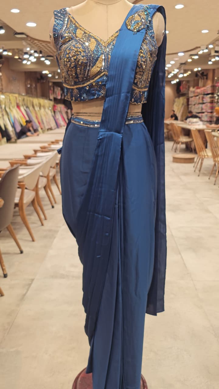 Sapphire Designer Drape Saree