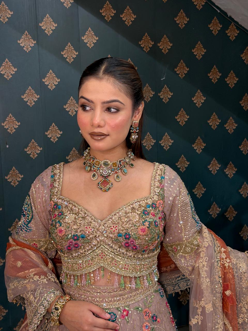 Pastel Bloom Designer Bridal Lehenga – Saluja Store