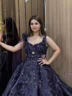 Midnight Lavender Sequin Lehenga – Saluja Store