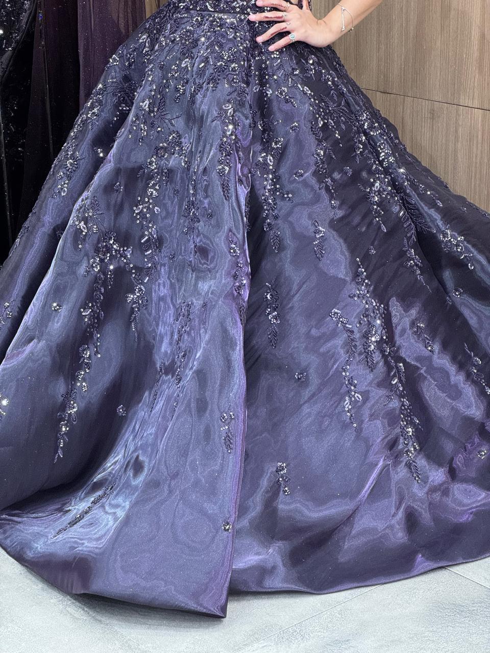 Midnight Lavender Sequin Lehenga – Saluja Store