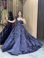 Midnight Lavender Sequin Lehenga – Saluja Store
