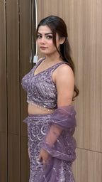 Lavender Sequin Embellished Lehenga