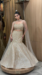Champagne Sequin Mermaid Lehenga