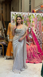 Silver Sequin Glamour Saree