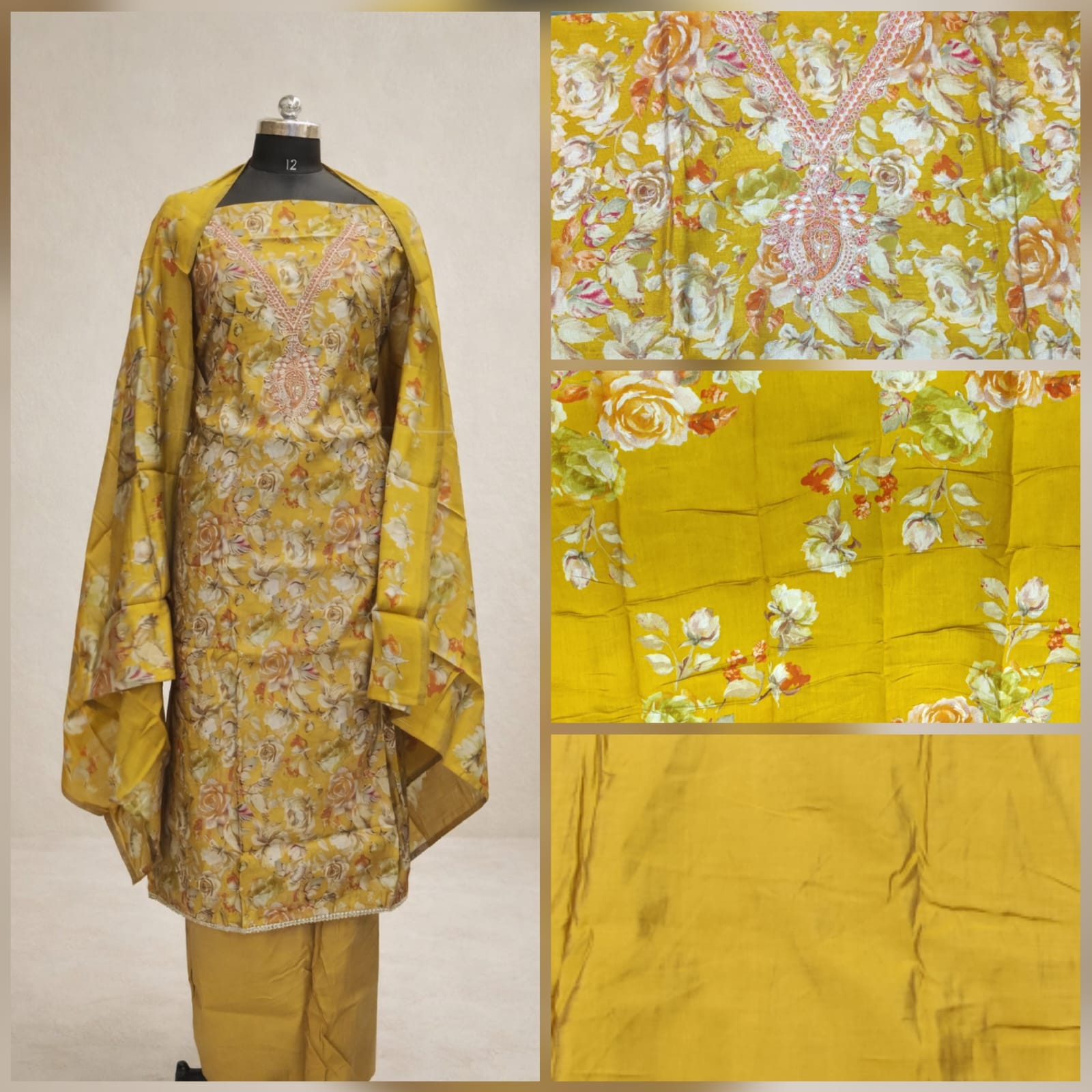 Printed Yellow Suit – Saluja Store
