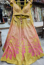 Golden Blossom Couture Lehenga
