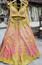 Golden Blossom Couture Lehenga